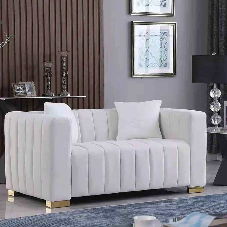 Mercer41 Cliford 62.6'' Velvet Square Arm Loveseat Wayfair